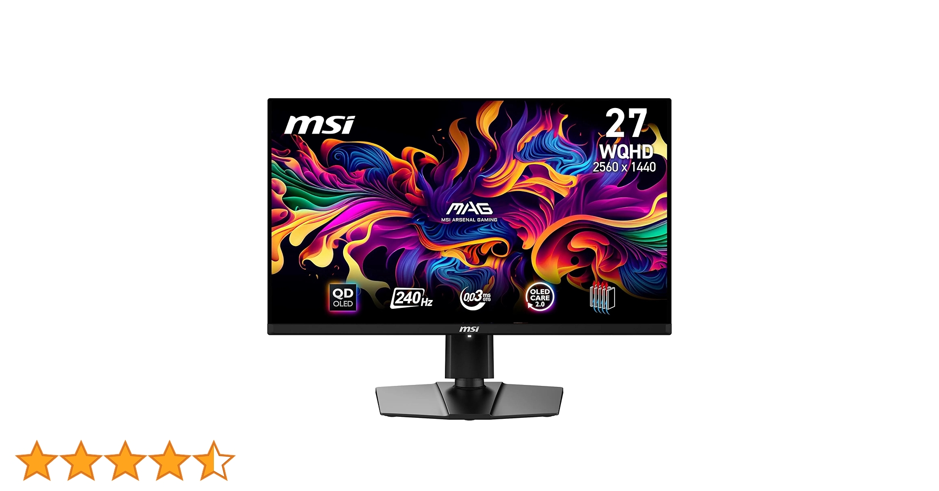 MSI MAG 271QPX QD-OLED 26.5インチWQHD MSI MAG 271QPX QD-OLED E2 26.5 Inch WQHD Gaming Monitor - 2560 x